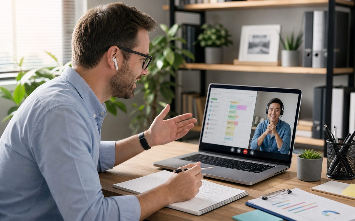Employer managing a successful remote Filipino hire